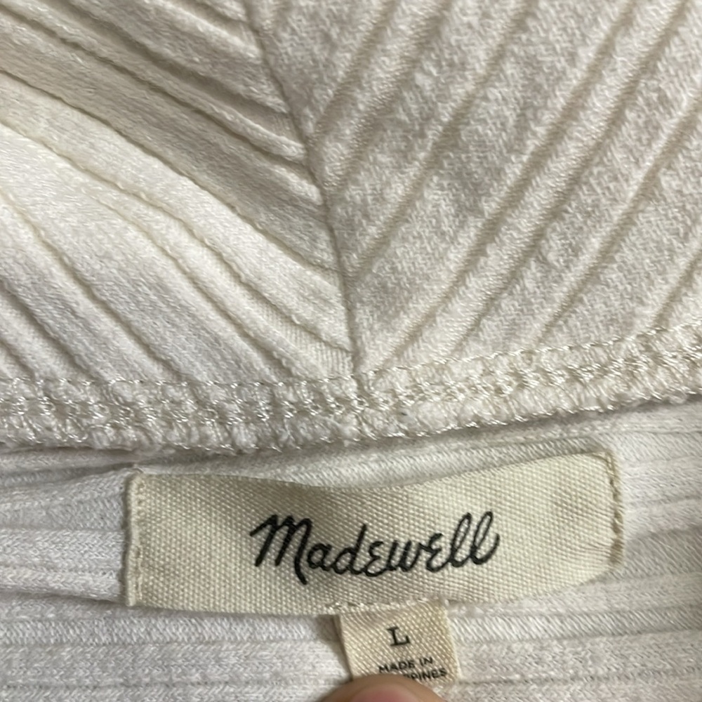 Madewell Variegated Ribbed Boxy Polo Shirt Long Sleeve - Picture 4 of 5